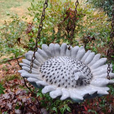 Solid Resin Bee on Dandelion Bird Feeder