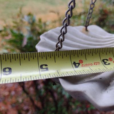 Solid Resin Frog on Shell Bird Feeder