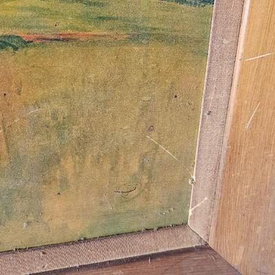 Large MCM frame with scratched print and frame