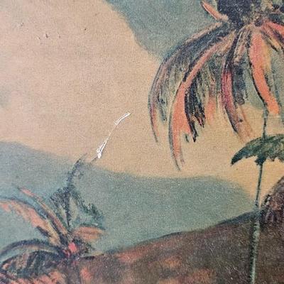 Large MCM frame with scratched print and frame