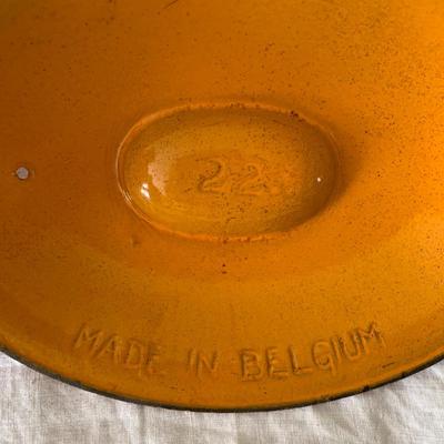 Enamel cast iron casserole dish with lid Burnt orange reddish color