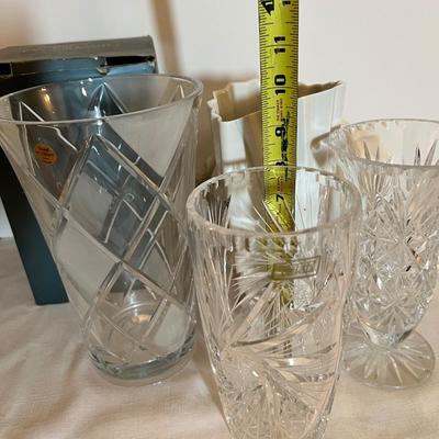 4 Piece Vase Lot - Crystal, I.G. Durand, Mikasa, Violetta