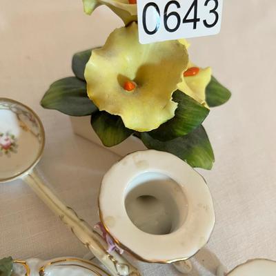 7 Piece Vintage Ceramic Lot - Coalport, Dresden, Nipon, Capodimonte