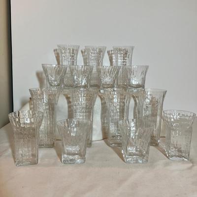 Lot of 15 Vintage MCM Textured Glassware - Libby St. Regis?