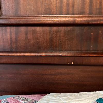 Antique Full Size Ornate Carved Wood Bed