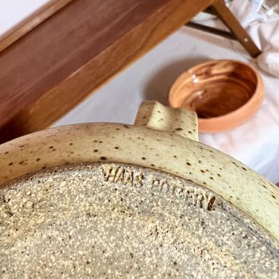 MCM Vintage Teak and Pottery Lot - Haas Pottery, Dolphin Teak