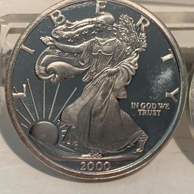 TWO American Silver Eagle Silver Dollars C013