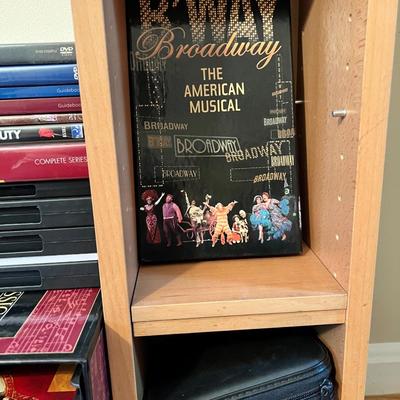 Large Lot of CD's and DVD's - Shelf Included