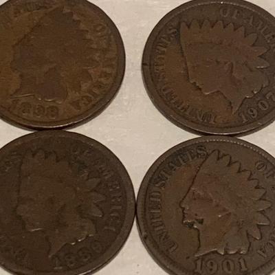 Indian Penny Lot C014 Contains 18 Coins