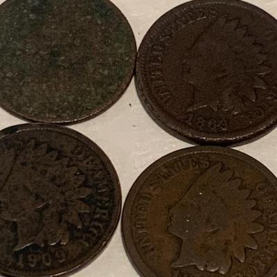 Indian Penny Lot C014 Contains 18 Coins