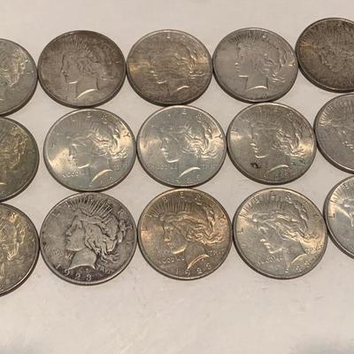 Large Lot 1923 Peace Dollars C021