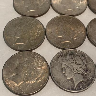 Large Lot 1923 Peace Dollars C021