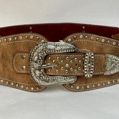 Studded Leather Corset Belt size L LARGE