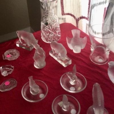 Lalique glass animal figutes