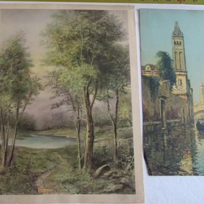 3 Vintage Scenic Prints