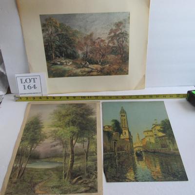 3 Vintage Scenic Prints