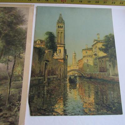 3 Vintage Scenic Prints