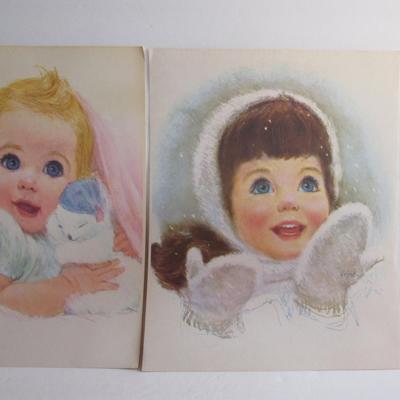2 Vintage Little Girl Prints For Framing #1