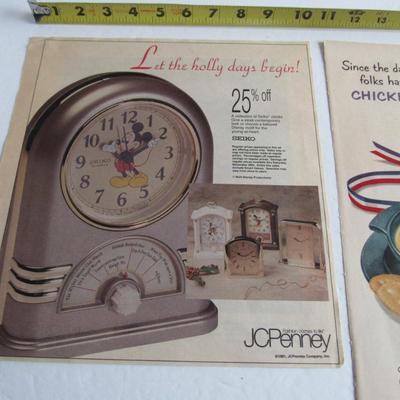 Lot of 4 Large Vintage Magazine Ads For Kelloggs, Campbells, JC Penny