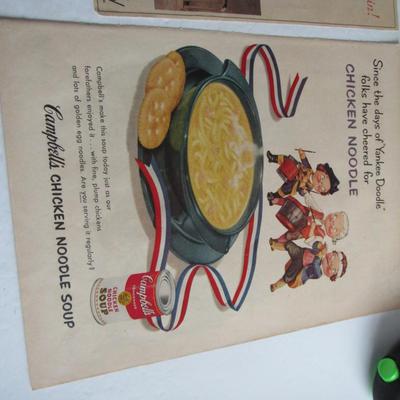 Lot of 4 Large Vintage Magazine Ads For Kelloggs, Campbells, JC Penny