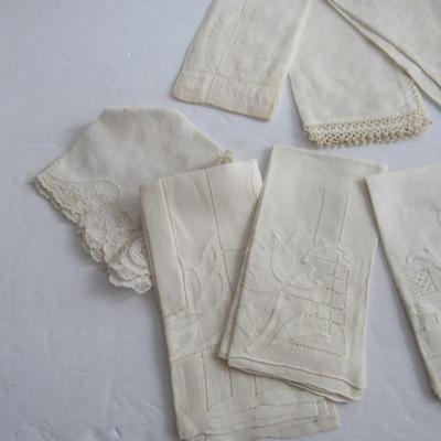 Lot of Off White Vintage Hankies