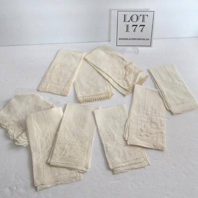 Lot of Off White Vintage Hankies