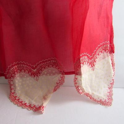 Pretty Sheer Red and White Ladies Vintage Apron