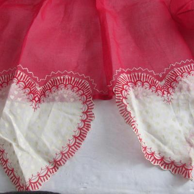Pretty Sheer Red and White Ladies Vintage Apron