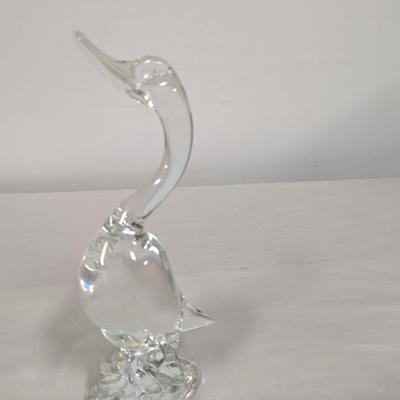Crystal Glass Duck Figurine