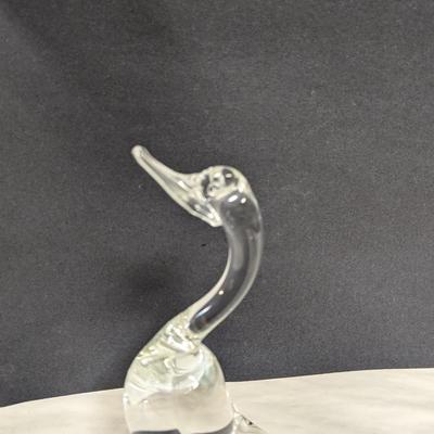 Crystal Glass Duck Figurine
