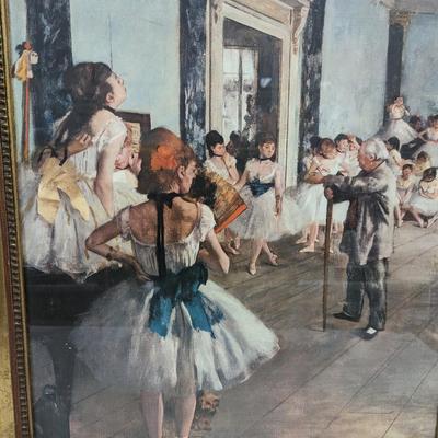 Framed Edgar Degas 'The Dance Class' Ballet Art