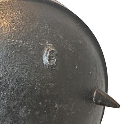Large Vintage Handpainted Cast Iron Cauldron