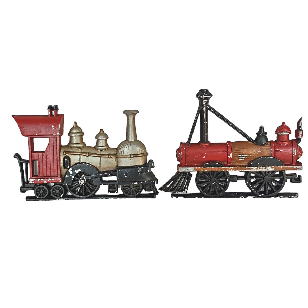 Vintage Sexton Hand Cast Metal Train Walll Hangings