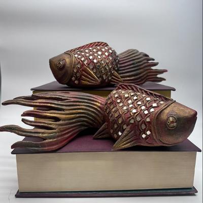 Embellished Wood Fish Decor
