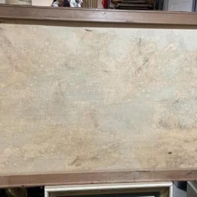 Early "Mortier" Signed Oil/Acrylic on Canvas Mountain Scene/Landscape Painting Frame Size 23.5" x 48" Preowned from...