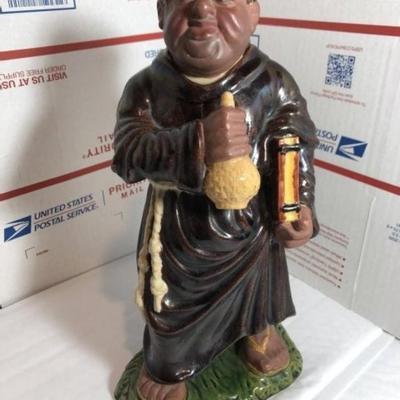 Vintage Made in Portugal BELO Monk/Priest Figural Redware/Ceramic Vase 10.5" Tall Preowned from an Estate in Fair-Good Condition.