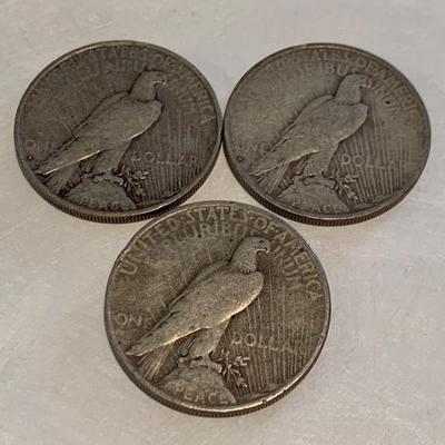 THREE 1935 Silver Peace Dollars C024