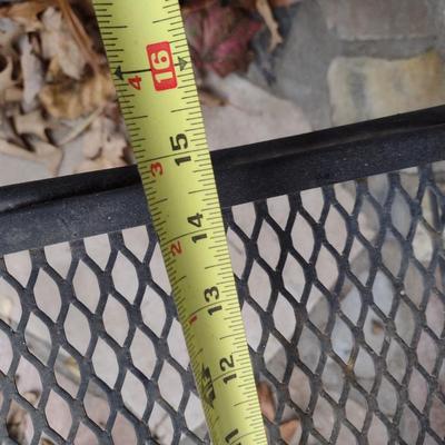 Vintage Wrought Metal Side Table with Mesh Top