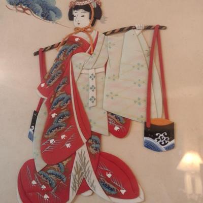 Vintage Framed Textile Art Choice A