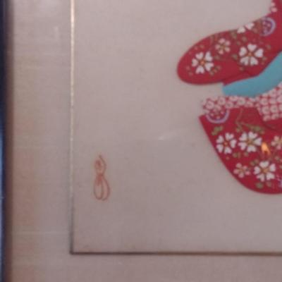 Vintage Framed Textile Art Choice B