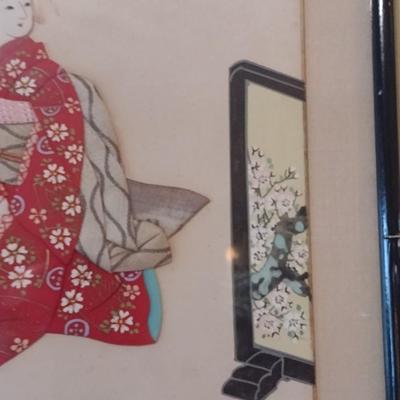 Vintage Framed Textile Art Choice B