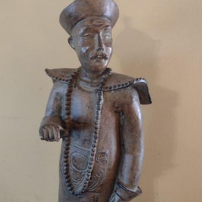 Chinese Elder Chalkware Statuette