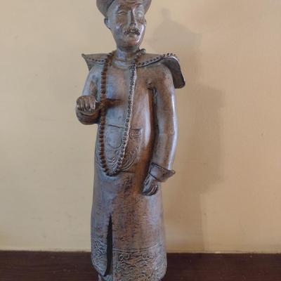 Chinese Elder Chalkware Statuette