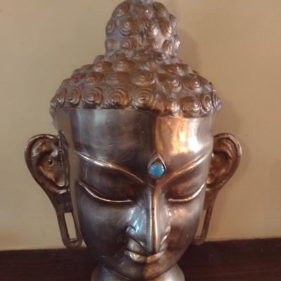 Vintage Large Brass Buddha Bust