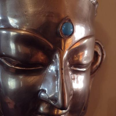 Vintage Large Brass Buddha Bust