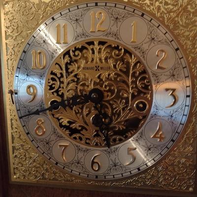 Vintage Burlwood Case West German Howard Miller 2 Jewel Mantel Clock
