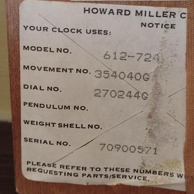 Vintage Burlwood Case West German Howard Miller 2 Jewel Mantel Clock