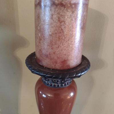 Set of Three Fitz and Floyd Ceramic Candlestick Holders