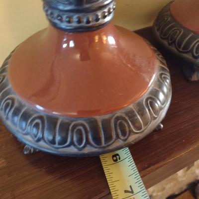 Set of Three Fitz and Floyd Ceramic Candlestick Holders