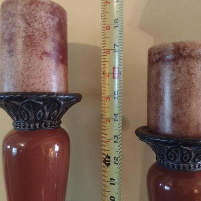 Set of Three Fitz and Floyd Ceramic Candlestick Holders